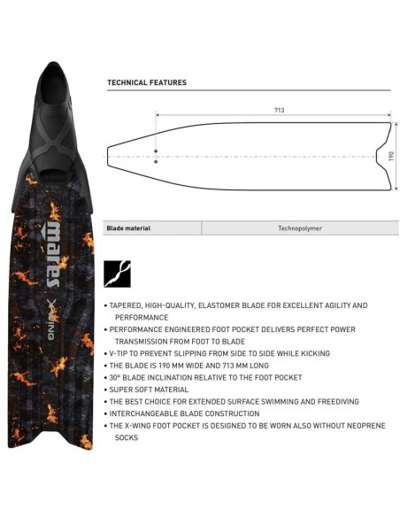 Flossen Mares X-Wing Pro Lava Flossen