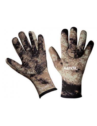 Gloves Seac Sub Anatomic Camo Braun 3,5 mm Gloves