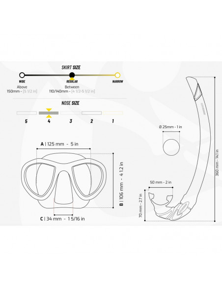 Set Maske Cressi Metis Black Hunter + Schnorchel Corsica Set Maske Cressi Metis Black Hunter + Schnorchel Corsica Masken